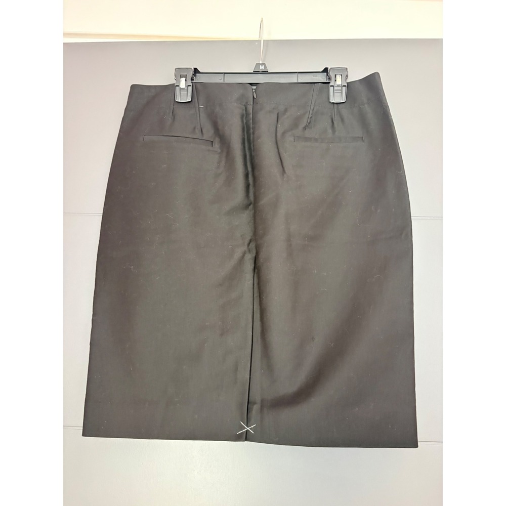 J.Crew No. 2 Pencil Skirt Black Stretch Cotton Twill Size 12 Office Wear - Picture 2 of 7